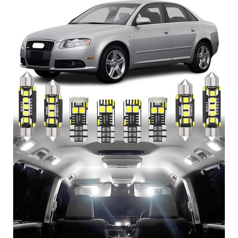 Kit d'éclairage LED intérieur pour voiture - Remplacement pour A4 S4 RS4 B5 B6 B7 Sedan Avant 1994-2008, éclairage intérieur blanc 6000K, 20 pièces (1/5)