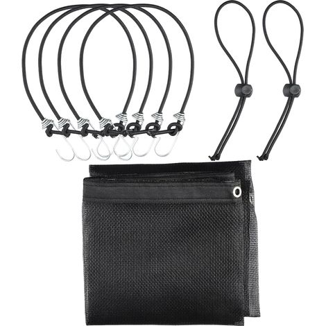 Dog Car Barrier, 115 x 62 cm Car Protection Net for Dogs with Adjustment Rope and Hook, Universal Black Dog Separation Grille for SUV and Small Car (1/5)
