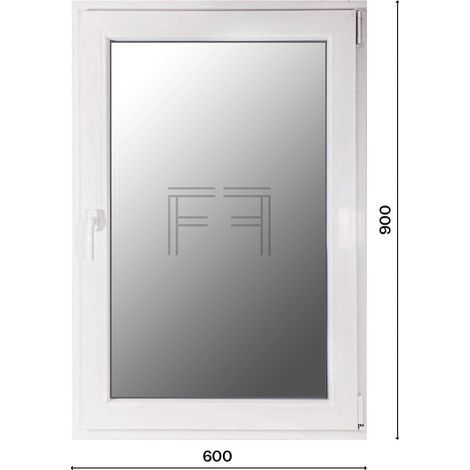 Fintex-finestra in PVC bianco singola anta 600x900 apertura a destra, doppio vetro, PROFILO A L (1/3)