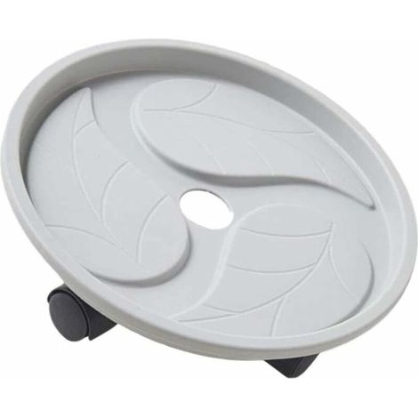 Jardinière Mobile Ronde pour Plantes, avec roulettes Mobiles, Plateau de Chariot Mobile, Support de Pot de Fleurs intérieur extérieur, Gris, 23,8 cm