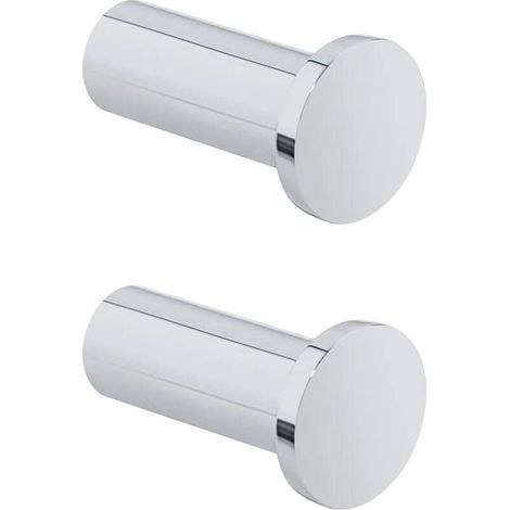 Crochets à visser Patère Murale Ronde 40mm, Crochets Muraux en Acier Inox, Crochets pour Salle de Bain Chambre Cuisine, 2Pcs Chrome Poli, EGOY001Y-C-2P (1/4)
