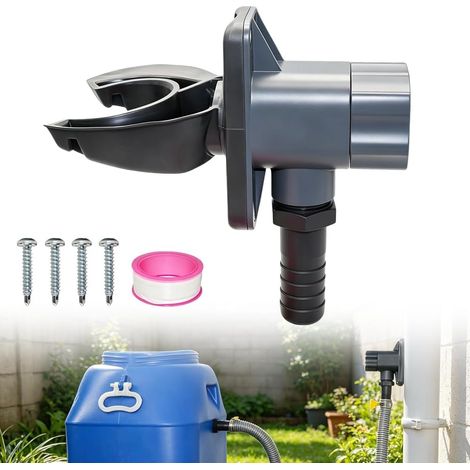 Récupérateur d Eau de Pluie, 70-110mm Robuste Récupérateur Eau de Pluie Gouttière avec Accessoires de Montage, Collecteur Eau de Pluie Universel pour Toits Jusqu'à 80 m² (1/5)
