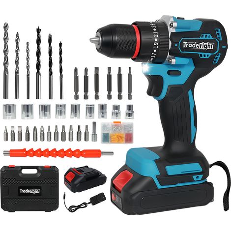 Traderight 96 in 1 Cordless Electric Drill Set Driver Screwdriver Rechargeable