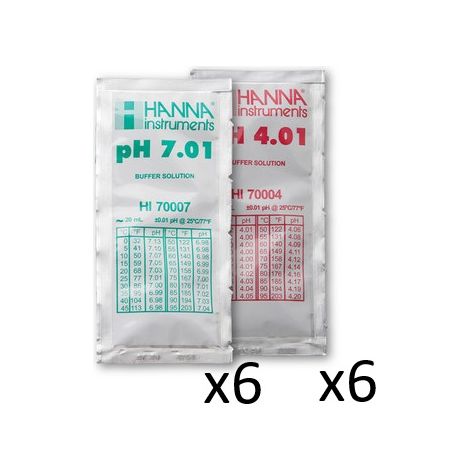 confezione da 12 soluzioni tampone (6x ph4 e 6x ph7) - R0824400 - Hanna Instruments