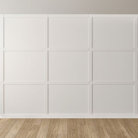 Kit habillage mural vienne 5x4 moulures plates mdf 100x8 cm decoration interieure 222094163 (1/5)