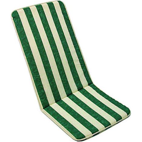 Cuscino cipro a righe verdi per sedia ripiegabile - cm.48x110h. spessore cm.3