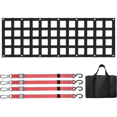Filet de Hayon, 54 x 18 po, Filet de Cargaison Robust pour Benne de Camion avec 4 Sangles Télescopiques Réglables, Extensible et Durable, Ajustement Flexible, Adapté aux Pick-up, Remorques, Camions, J (1/5)