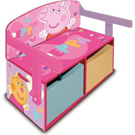 Coffre à Jouets, Banc et bureau pupitre 3 en 1 - Peppa Pig (1/3)