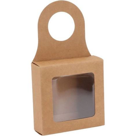 Boîte Carton Vin 25 Unités, Papier Kraft Crochet Cadeaux Pliables, Emballage Stockage Aliments (1/5)
