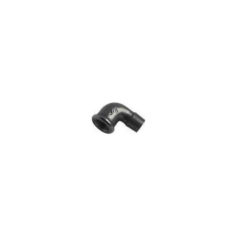 COUDE EGAL FONTE NOIRE PETIT RAYON 90° MALE FEMELLE N° 92 (1/2)