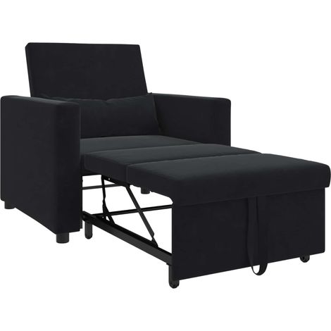 Maison Exclusive - Ausziehbare Schlafcouch Einzel mit Rädern Schw