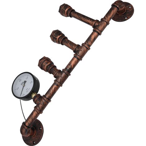 Applique murale en fer à trois têtes, style rétro steampunk, avec douille E27, idéale pour un couloir de restaurant, 220 V. (1/5)