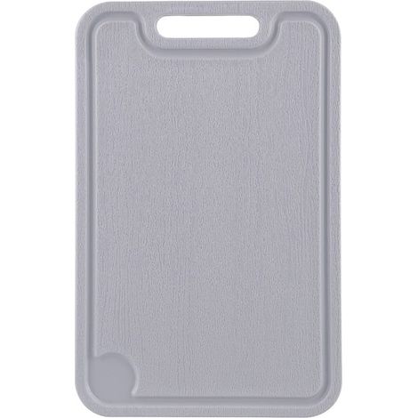 Planche à découper Molly en plastique, 37,5 x 25,5 cm, gris clair