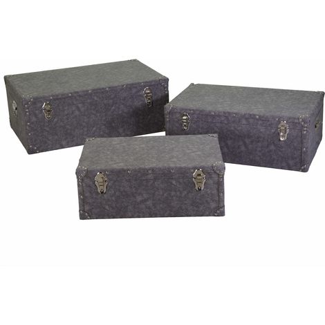 Set 3 Baule in Similpelle grigio (1/2)