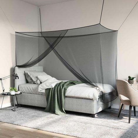 Ciel de lit anti-moustiques 156 mesh Noir 220 x 120 x 150 cm vidaXL (1/5)