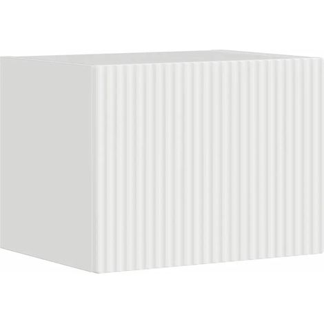 Mueble TV de pared moderno con estantes cúbicos 60 x 31 x 29 cm diseño elegante de madera contrachapada blanco brillante 020054877 (1/5)