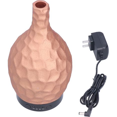Diffuseur d'huiles essentielles à ultrasons, aspect bois, en céramique, avec minuterie, pour la maison (prise américaine 100-240 V). (1/5)