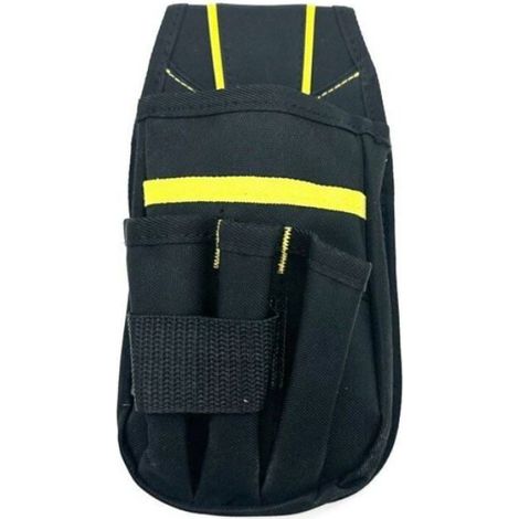 Pochette Outils - 5 Poches Oxford 13x3x25 cm - Clip Ceinture Arrière - Réglable Nylon - Pour Électricien (1/4)