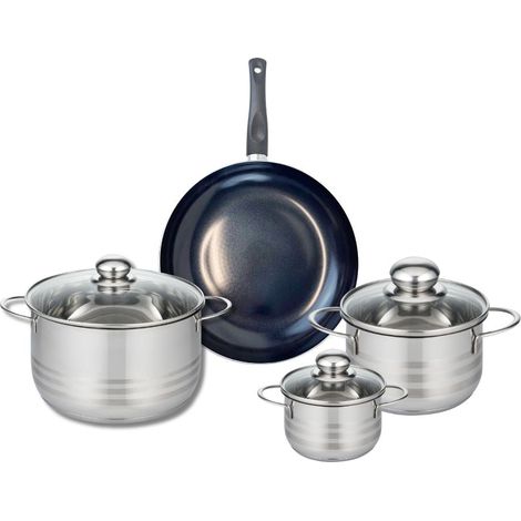 Ensemble de 1 Poêle de cuisson 24 cm et 3 faitouts 12, 16 et 20 cm Elo Prima Brillant (1/5)
