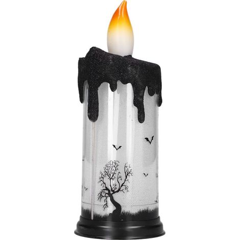 Boule à neige d'Halloween avec bougies LED décoratives, lampe bougie électronique pour fête, squelette dansant (1/5)