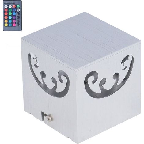 1 applique murale LED carrée, RGB, 3 W, aluminium, 500 lm, 85-277 V, télécommande incluse, pour couloir entrée KTV (1/5)