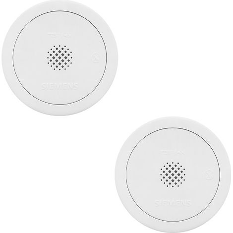 Siemens – Lot de 2 détecteurs de fumée NF avec alarme 85 dB – Autonomie 10 ans – Installation facile avec vis et chevilles fournies