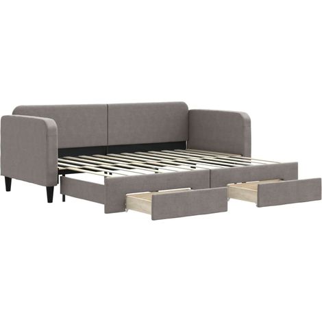 Maison Exclusive - Tagesbett Ausziehbar mit Schubladen Taupe 80x2