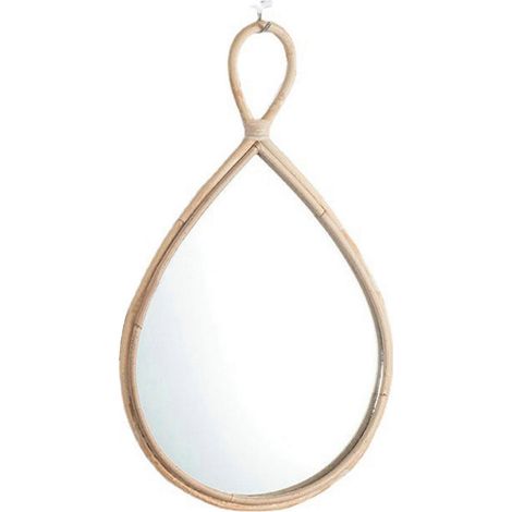 Wandbehang aus Rattan, Retro-Stil, handgewebter Ankleidespiegel im Landhausstil für Zuhause, Schlafzimmer, Wohnzimmer, Dekoration, Geschenkidee