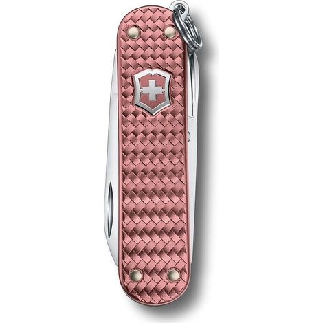 Victorinox 0.6221.405G Classic Precious Alox Multi-strumento 5 Funzioni in Acciaio Inossidabile con Forbici Limetta Cacciavite e Anello Portachiavi colore Gentle Rose