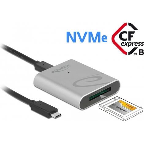 Delock Lector de tarjetas USB Type-C⢠en caja de aluminio para tarjetas de memoria CFexpress