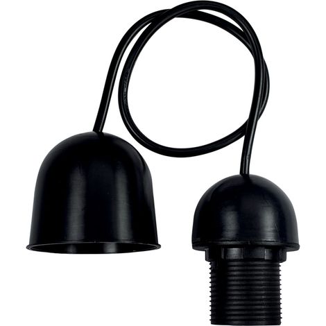 Monture suspension luminaire E27 noire arrondie pour abat jour, 60W maxi- Tibelec (1/4)