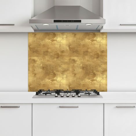 CRÉDENCE CUISINE Industriel - Texture - Or 80x60 cm