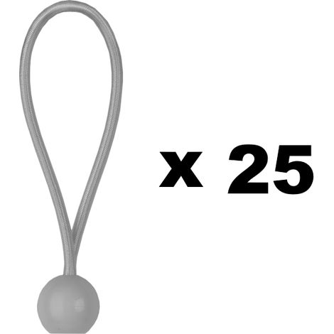 Lot de 25 tendeurs à boule 20 cm