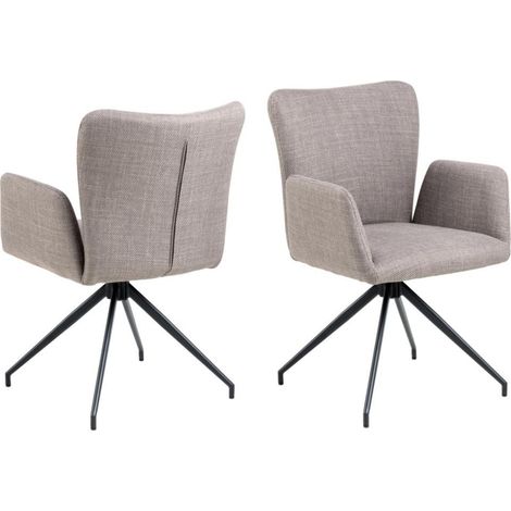 Fauteuils de salle à manger pivotants en tissu (lot de 2) - LARA (1/5)