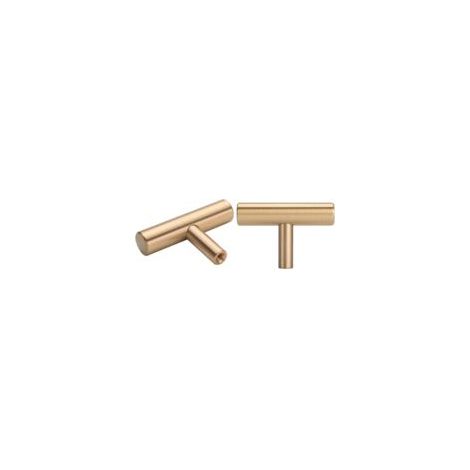 AIDUCHO Möbelknöpfe aus gebürstetem Messing, goldene Kommodenschubladenknöpfe für Schränke, Kommoden, Badezimmer und Küche, 2er-Set (T-förmig) - Crezuo