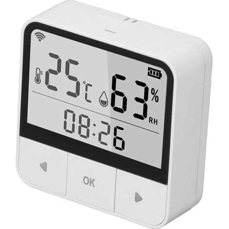 Capteur d'humidité et température connecté WiFi Bluetooth pour intérieur - Hygromètre thermomètre numérique intelligent (1/5)