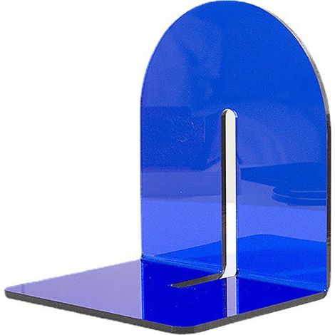 Dicker, durchscheinender, blauer Acryl-Buchständer, Schreibtisch-Organizer für die Bibliothek zu Hause oder im Büro, L-förmig (1/5)