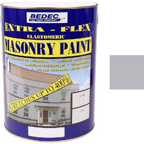 Bedec Extra Flex Masonry Paint - Light Grey - 5 Litre