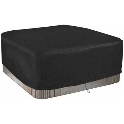 VURAHOME - Couverture De Piscine Carré Bâche Solaire , Housse Solaire De Piscine pour Extérieur Spa Baignoire Couverture De Spa Couverture Résistante aux UV, 220×220×30cm, noir (1/4)