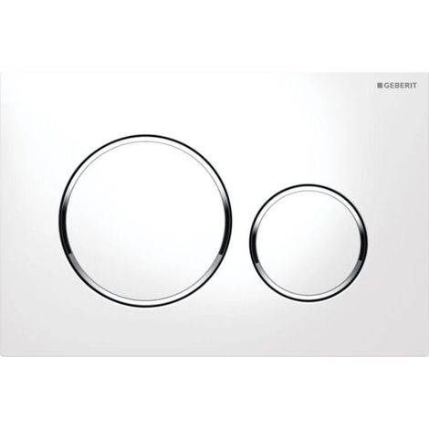 AIPERQ For Geberit Sigma20 flush plate for dual flush: white, bright chrome (115.882.KJ.1) (1/4)
