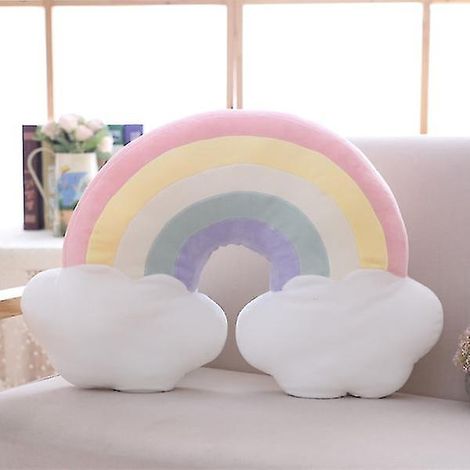 Oreiller enfant licorne et arc-en-ciel à placer sur la table de chevet (1/3)