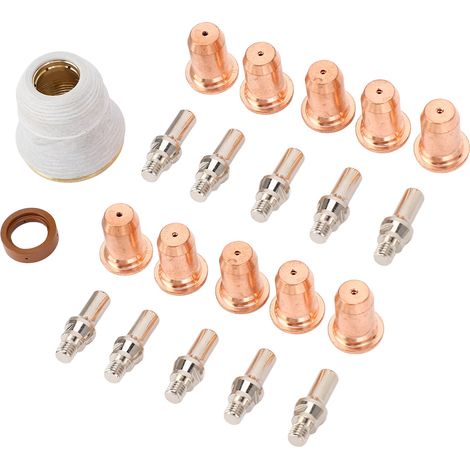 Kit de 23 pièces pour torche de découpe plasma : électrodes de 0,039 pouce, coupelles et support. (1/5)