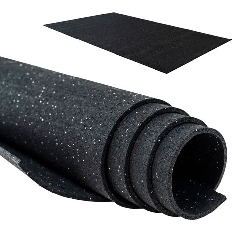 THUNDER YG-PROOF-01-BLACK Bodenschutzmatte 195x91 cm Gummimatte Fitnessmatte Schwarz (1/5)