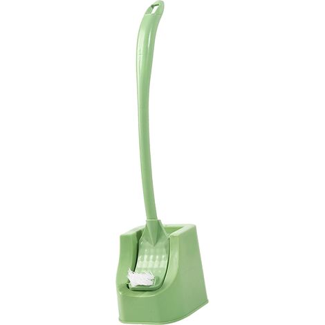 Brosse de toilette murale ergonomique à long manche, très efficace et facile à utiliser, pour salle de bain (vert). (1/5)