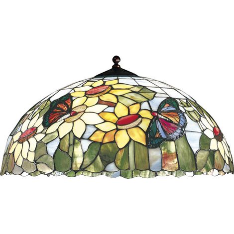 Paralume Tiffany In Vetro Decorato Multicolor D. 45Cm Per Sospensione (1/2)
