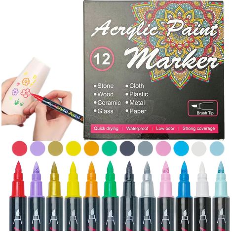 Marqueurs Cutanés 12 Marqueurs De Maquillage Lavables Hypoallergéniques,Stylos Effaçables Pour Dessin Artistique, Fournitures Maquillage Peinture Adultes Adolescents (1/5)