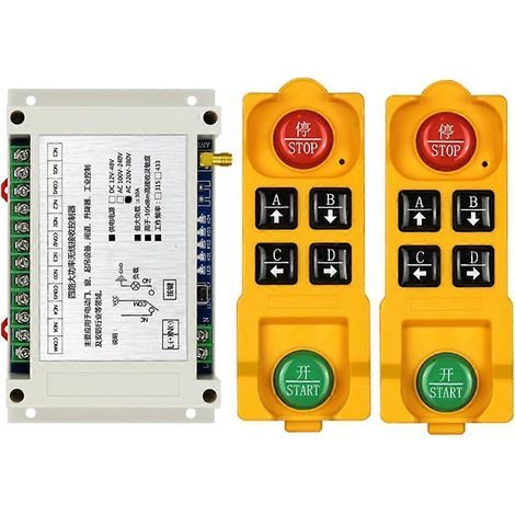 4-Kanal-Funkfernbedienung, 12–48 V DC, Funkempfänger mit großer Reichweite, Doppelfernbedienung, 433 MHz (1/5)