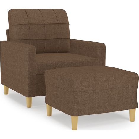 Maison Exclusive - Poltrona con Poggiapiedi Marrone 60 cm in Tessuto