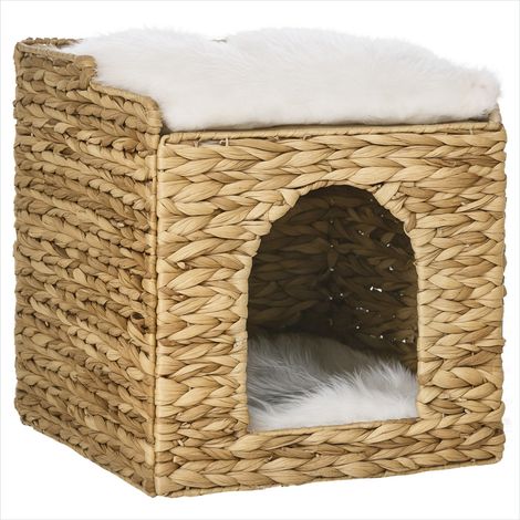 Maison pour chat 2 niveaux en fibres naturelles avec coussins (1/5)
