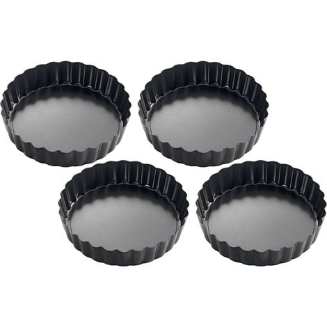 Kuchenprofi Pâtissier-Törtchenformen, Durchmesser 11,5 cm, 4 Stück, schwarz (1/2)